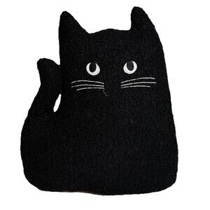Target Bullseye Playground Halloween 2024 Black Sherpa Cat Decorative Pillow